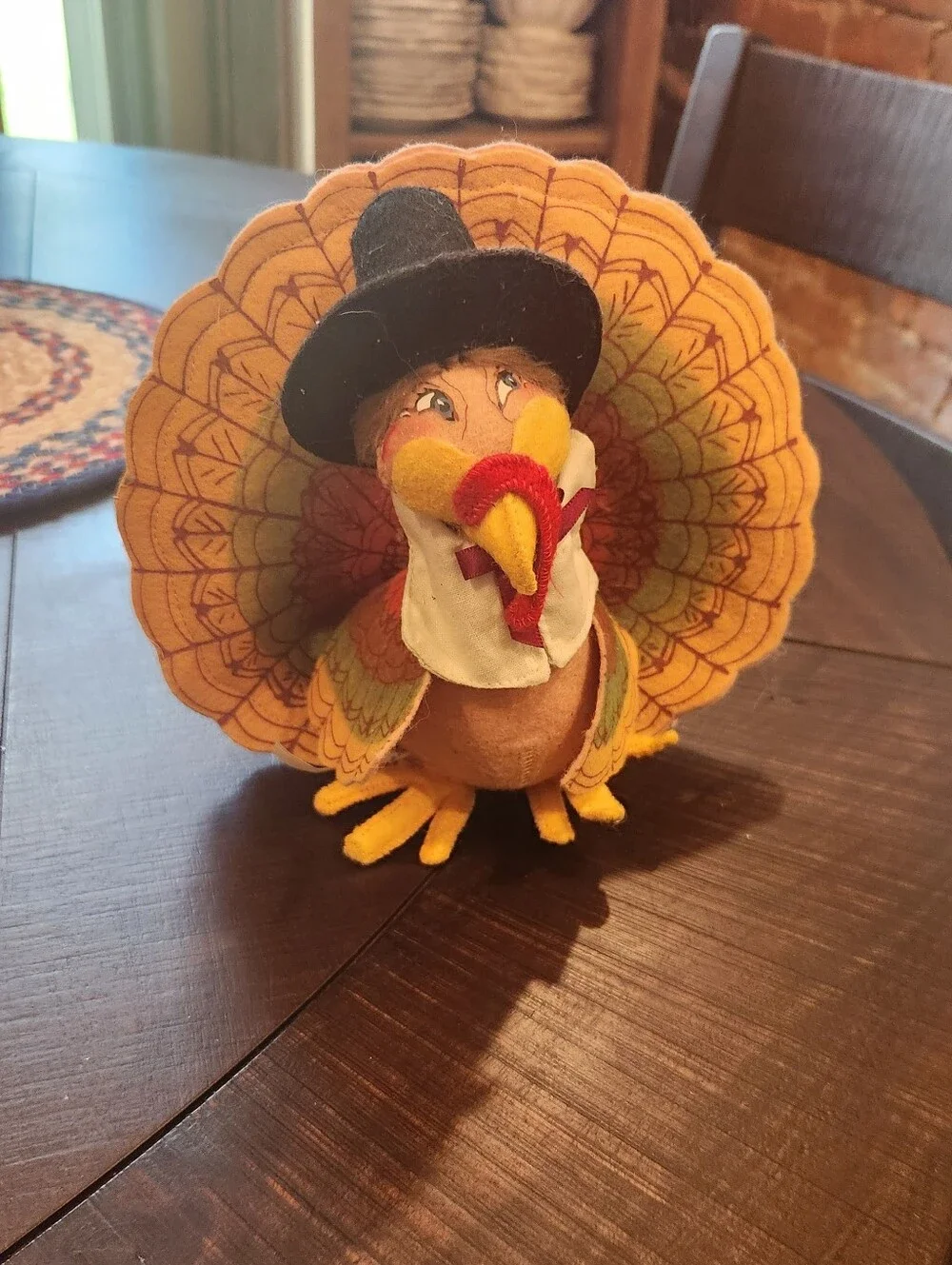 Annalee Thanksgiving Harvest Turkey Pilgrim Centerpiece Fall Decor 6